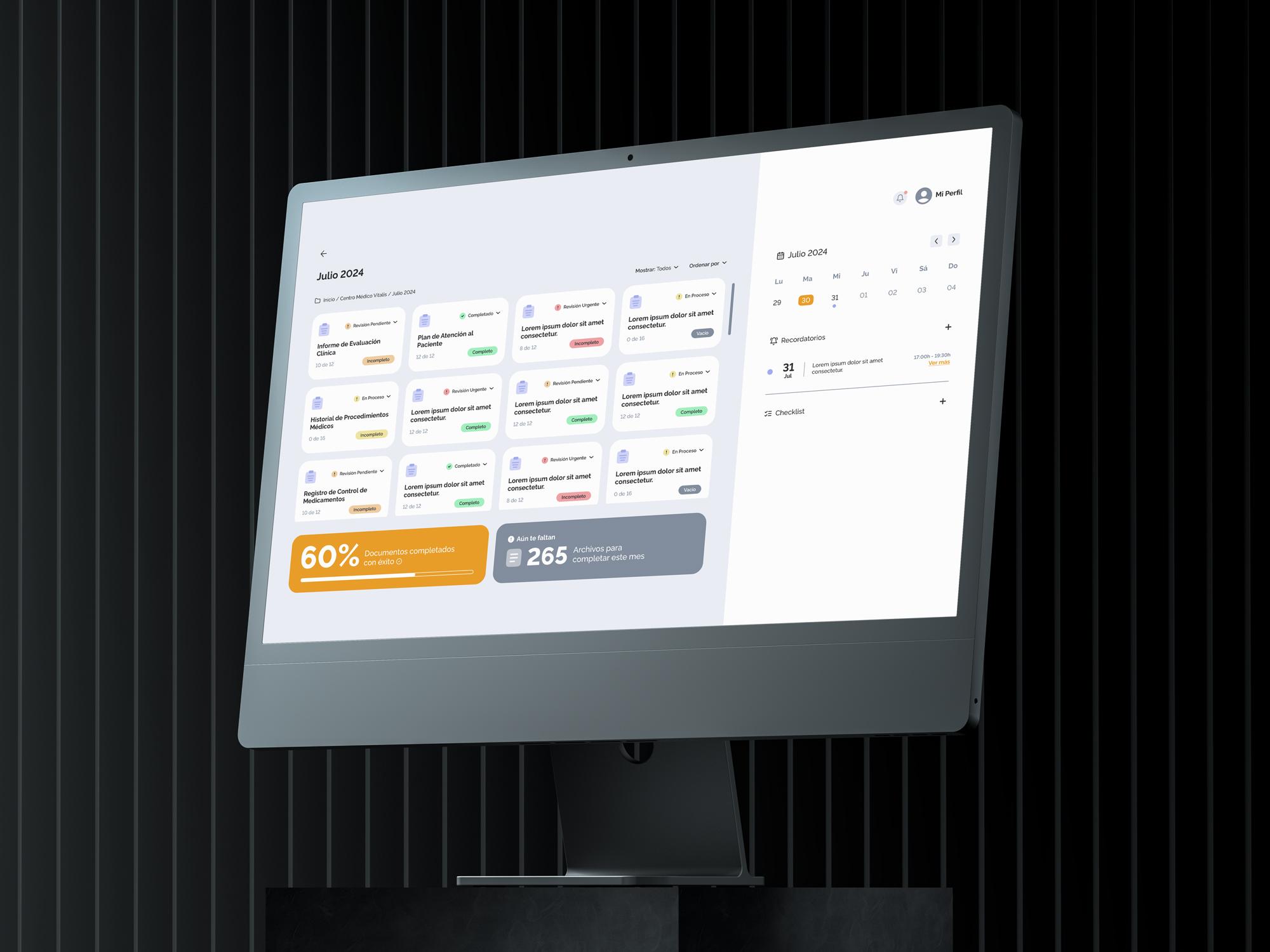 Exam interface
